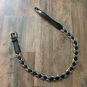 Vintage Leather & Metal Southwestern Belt